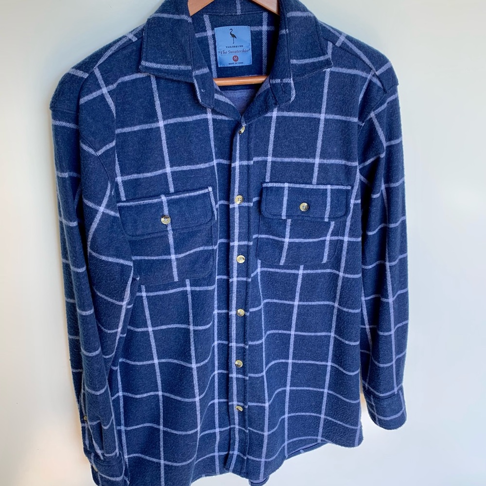 Tailorbyrd Plaid Flannel Button Down Sweatshirt - Picture 2 of 9